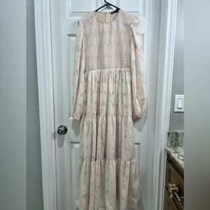 Long Sleeve Beige Maxi Dress NWT
